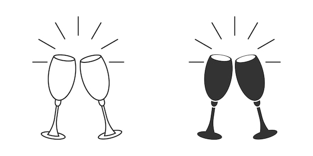 Icono de tostado de celebración ilustración vectorial