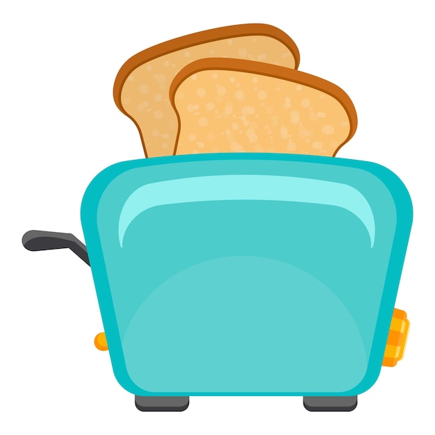 Icono de tostadora doméstica Caricatura de icono de vector de tostadora doméstica para diseño web aislado en la parte posterior blanca