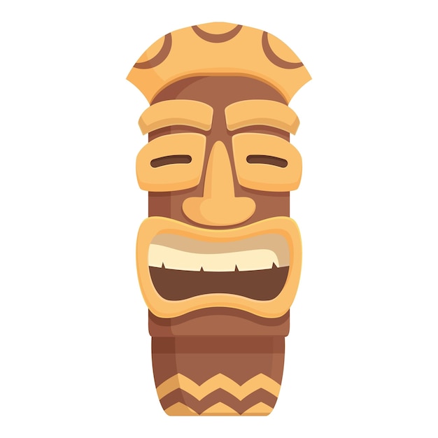 El ícono del tótem azteca vector de dibujos animados Estatua maya antigua