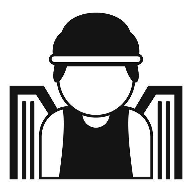 Icono de un trabajador de la construcción con casco y chaleco de seguridad