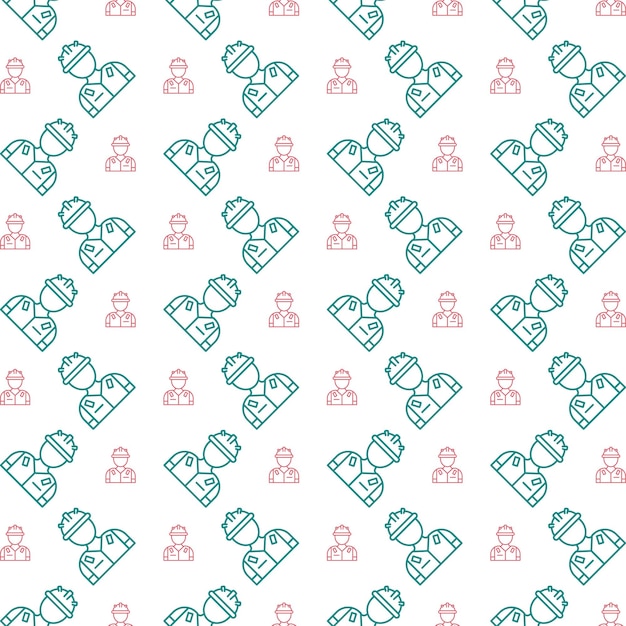 Icono de trabajador de la construcción repetido patrón elegante de moda hermoso fondo de ilustración vectorial