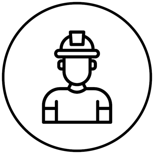 El icono del trabajador de la construcción