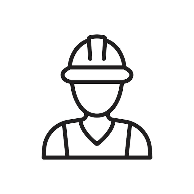 El icono del trabajador es un signo de conjunto de contornos.