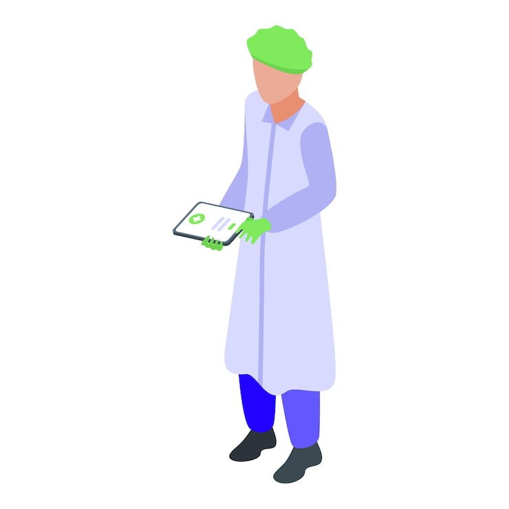 Vector icono de trabajador de laboratorio isométrico del icono de vector de trabajador de laboratorio para diseño web aislado sobre fondo blanco