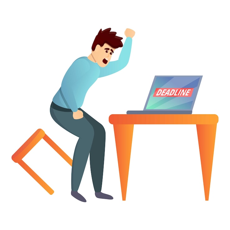 Vector icono de trabajador en pánico icono vectorial de trabajador en pánico para diseño web aislado en fondo blanco