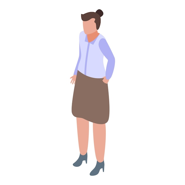 Icono de trabajadora de banco Isométrico de icono de vector de trabajadora de banco para diseño web aislado sobre fondo blanco
