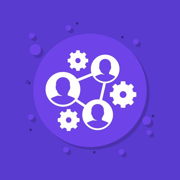 Vector icono de trabajo colectivo colaboración y vector de trabajo en equipo