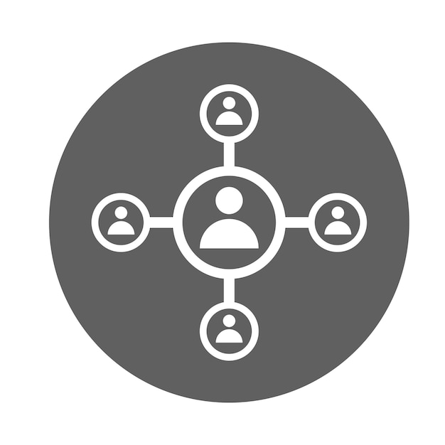 Icono de trabajo en equipo de relación de conexión Gráficos vectoriales grises