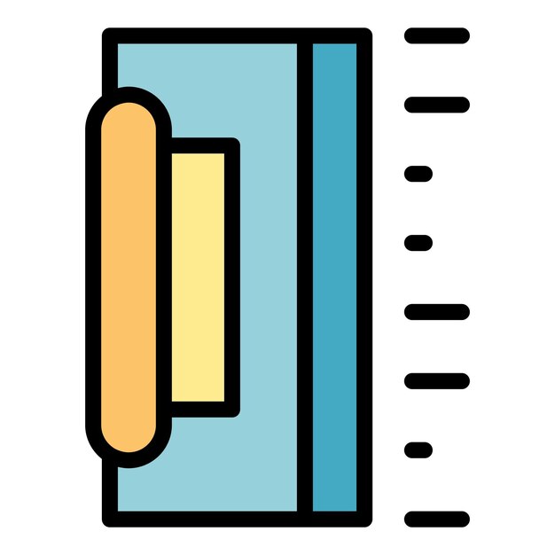 Icono de trabajo de pared vector de contorno Reparación de bricolaje Herramienta de diseño color plano
