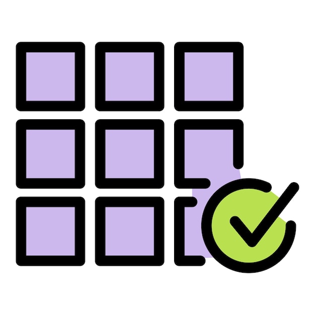 Icono del trabajo realizado por el azulejero Contorno del trabajo hecho por el tileador Icono vectorial color plano aislado