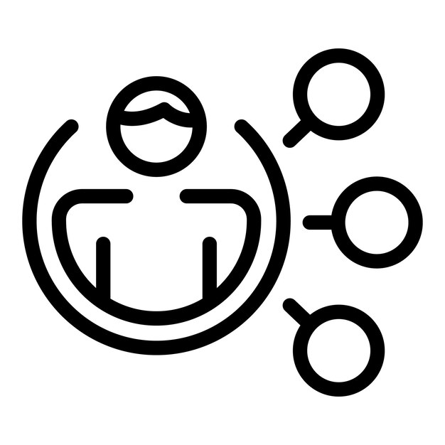 Icono de trabajo de reclutador Icono de vector de trabajo de reclutador de esquema para diseño web aislado sobre fondo blanco