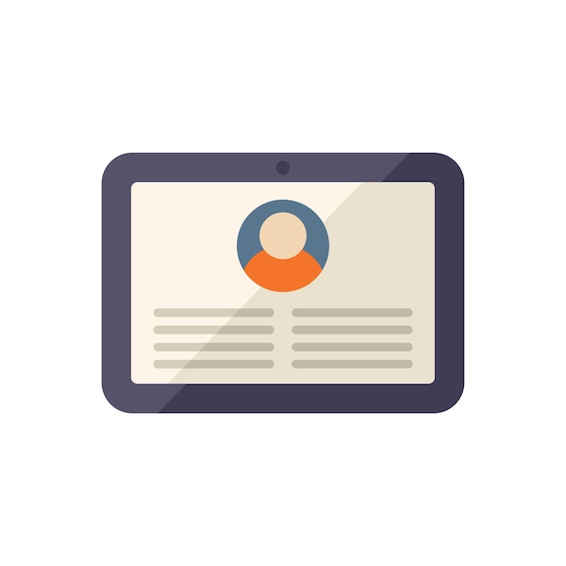 Icono de trabajo de tableta en línea vector plano Buscar carrera Trabajo de Internet aislado