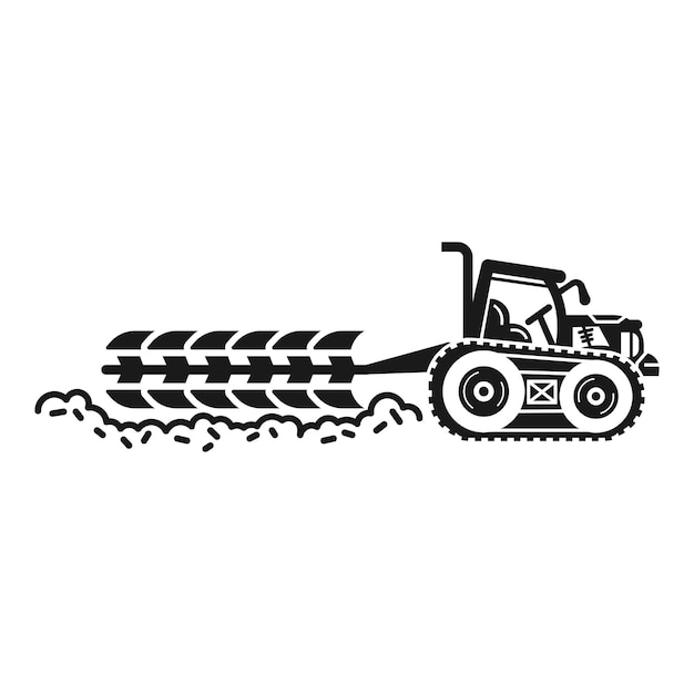 Icono de tractor de campo grande Ilustración simple del icono de vector de tractor de campo grande para diseño web aislado sobre fondo blanco