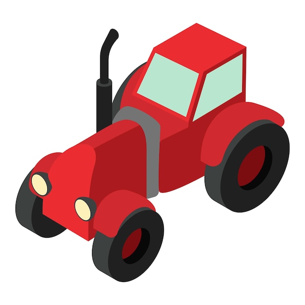 Icono del tractor Isométrico del icono del vector del tractor para el diseño web aislado sobre fondo blanco