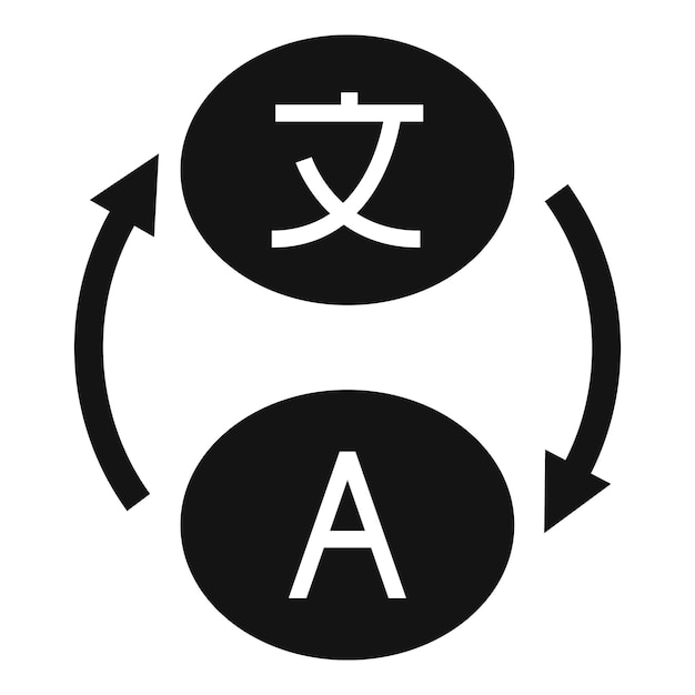 Icono de traductor de vocabulario Ilustración simple del icono de vector de traductor de vocabulario para diseño web aislado sobre fondo blanco