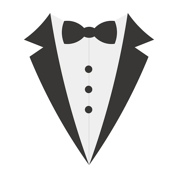 El icono del traje masculino de tuxedo es un símbolo de ilustración vectorial.