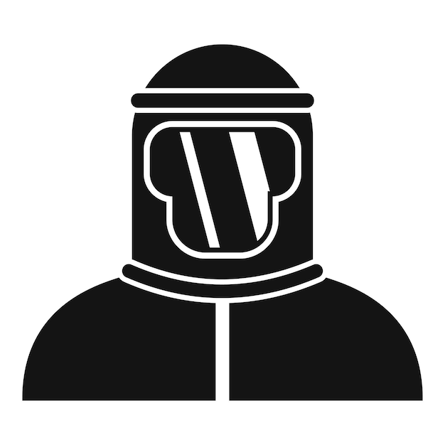Icono de traje de riesgo biológico Ilustración simple del icono de vector de traje de riesgo biológico para diseño web aislado sobre fondo blanco