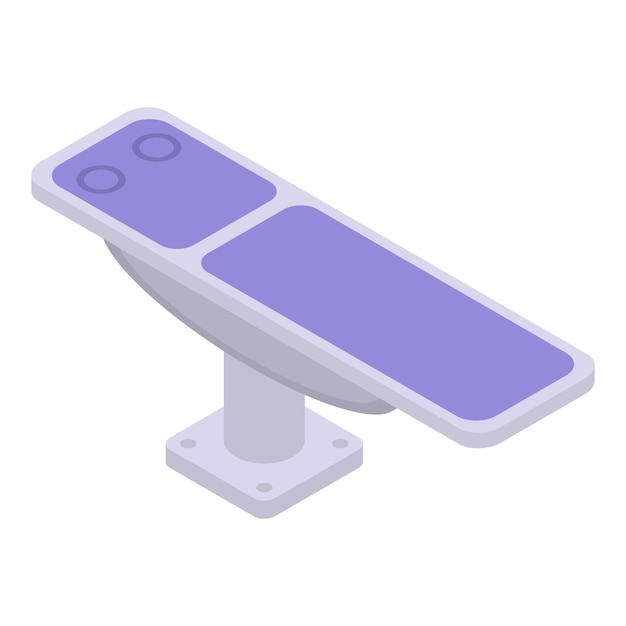 Icono de trampolín de goma Isométrico de icono de vector de trampolín de goma para diseño web aislado sobre fondo blanco