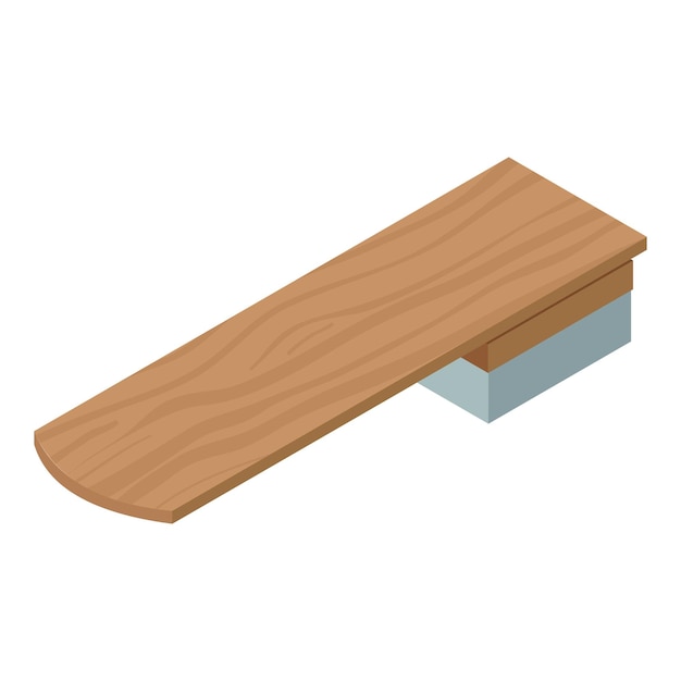 Icono de trampolín de madera Isométrico de icono de vector de trampolín de madera para diseño web aislado sobre fondo blanco