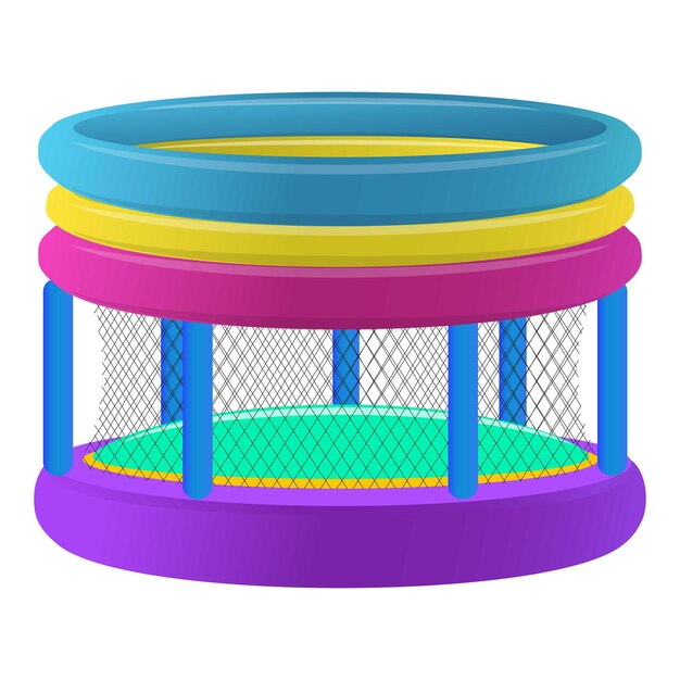 Icono de trampolín para niños caricatura de icono de vector de trampolín para niños para diseño web aislado sobre fondo blanco