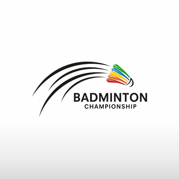 Icono de transbordador con el logotipo de Abstract Swoosh Sport y el logotipo del Campeonato de Badminton