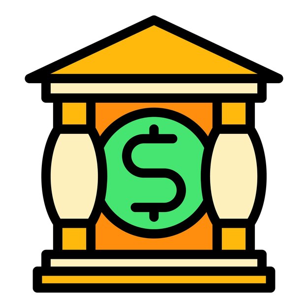 Icono de transferencia de dinero bancario Contorno del vector de transferencia de efectivo bancario Icono de color plano aislado