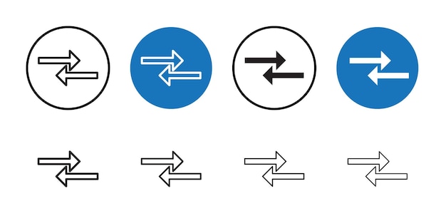 Icono de transferencia de flechas Colección de arte de línea delgada