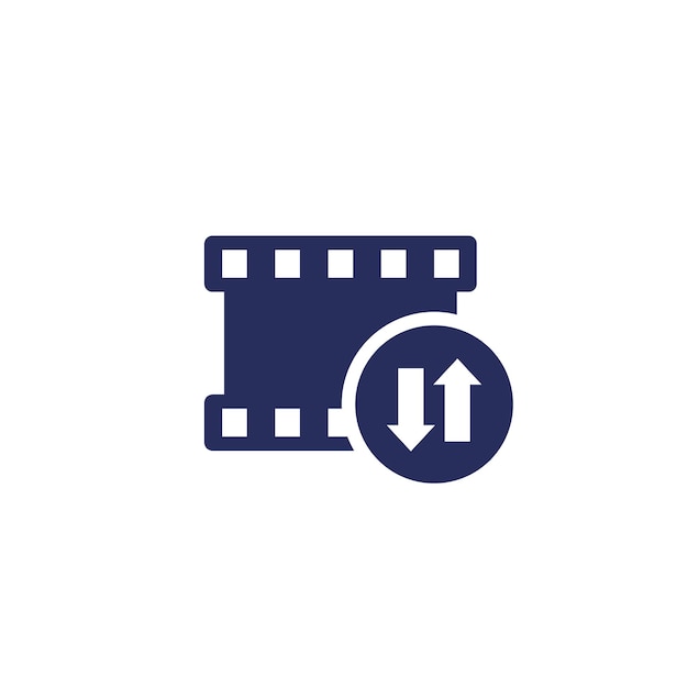 icono de transferencia de video en blanco