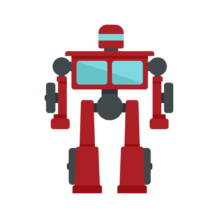 Vector icono de transformador de robot de camión ilustración plana del icono de vector de transformador de robot de camión aislado sobre fondo blanco