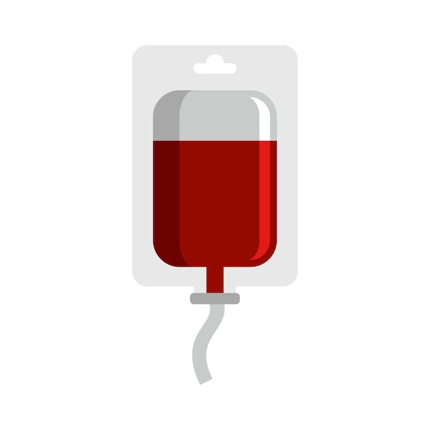 Vector icono de transfusión de sangre del hospital ilustración plana del icono de vector de transfusión de sangre del hospital aislado sobre fondo blanco