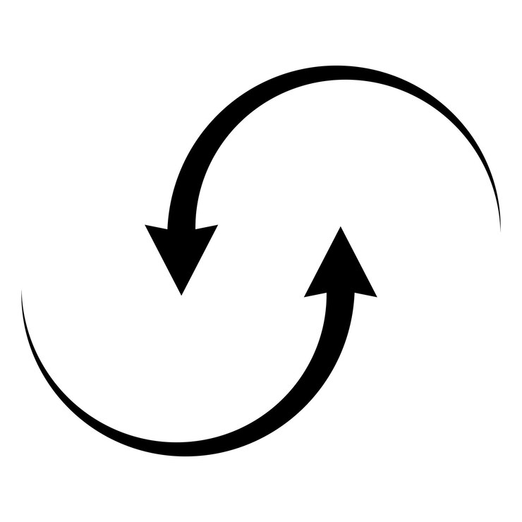 Vector icono de transición de energía interruptor de reinicio flecha circular