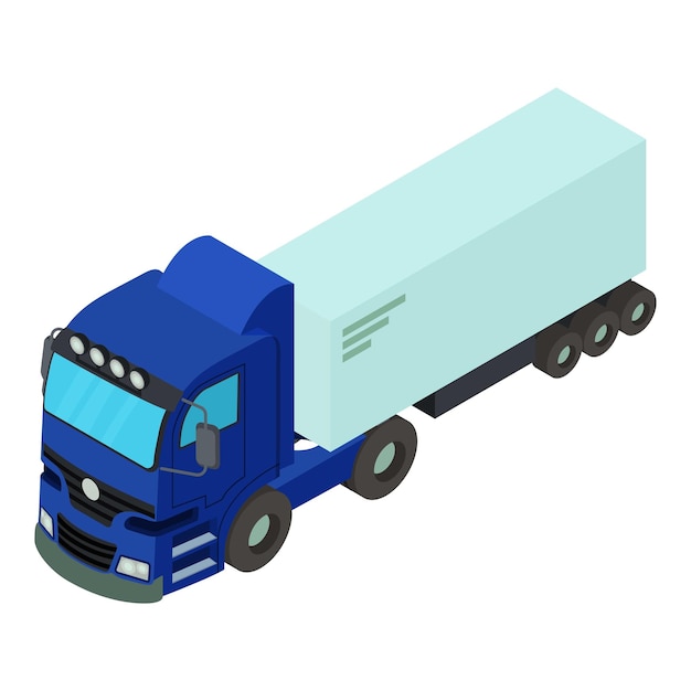 Icono de transporte de camiones Ilustración isométrica del icono de vector de transporte de camiones para web