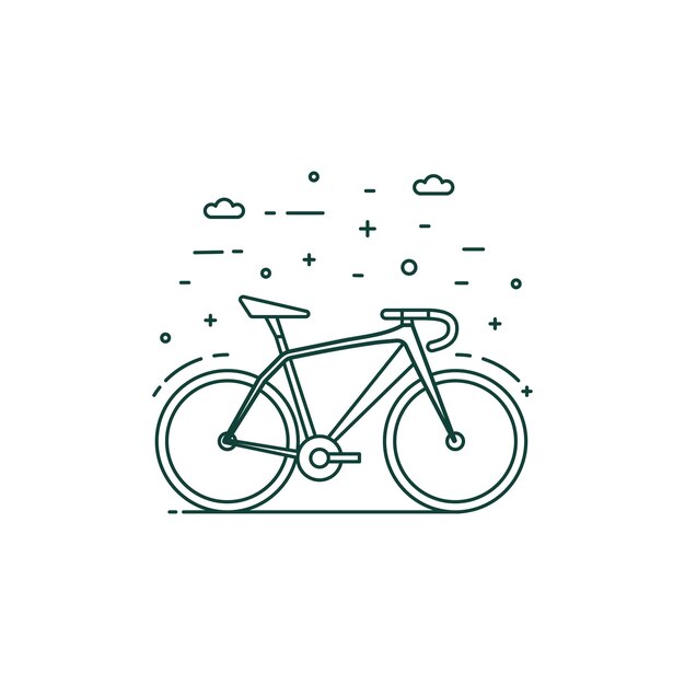 Icono de transporte ecológico con bicicleta en movimiento