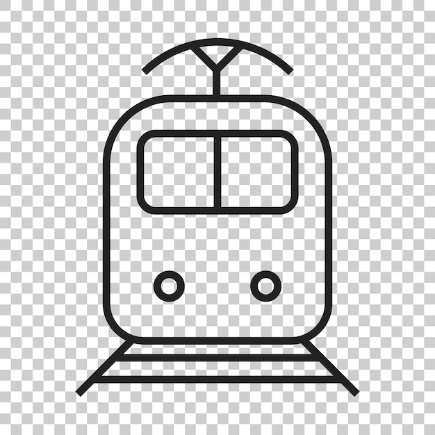 Icono de transporte de trenes Ilustración vectorial en un fondo transparente aislado Pictograma de tren de concepto de negocio