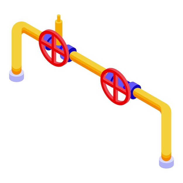 Icono de transporte de tuberías de gas vector isométrico Potencia de la válvula