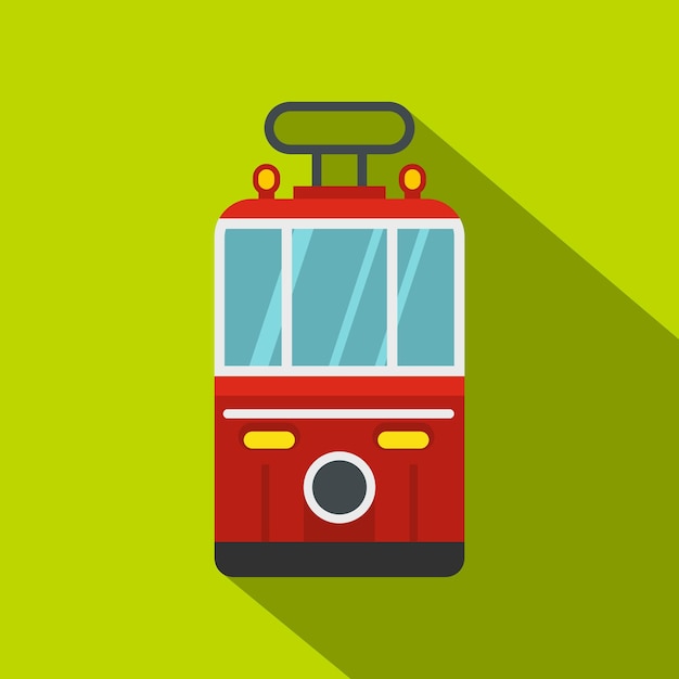 Icono de tranvía público turco tradicional Ilustración plana del icono vectorial de tranvía pública turco tradicional para la web aislado en fondo de cal.