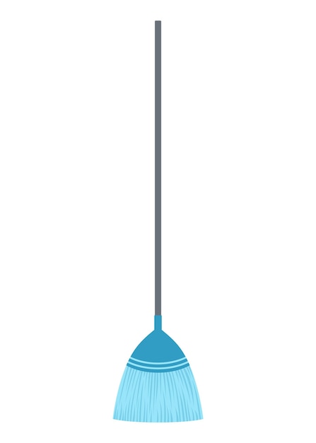 Icono de trapeador de escoba Equipo de manipulación de higiene objeto ilustración fregona doméstica o herramienta de escoba de tareas domésticas aislada sobre fondo blanco