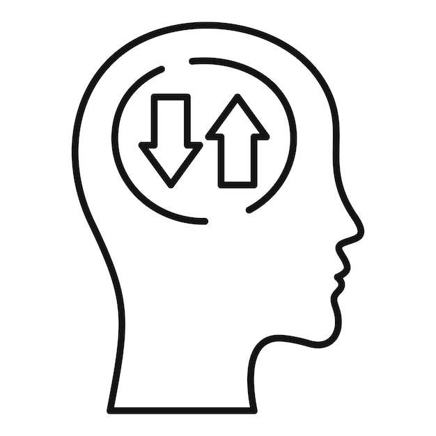 Icono de trastorno bipolar de personalidad Icono de vector de trastorno bipolar de personalidad de contorno para diseño web aislado sobre fondo blanco