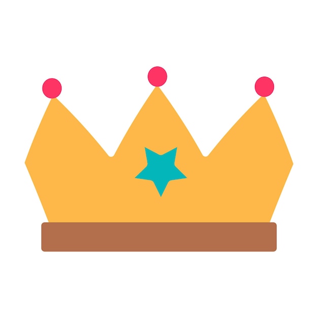 Icono de trazo de color de la fiesta de cumpleaños de Child King Crown