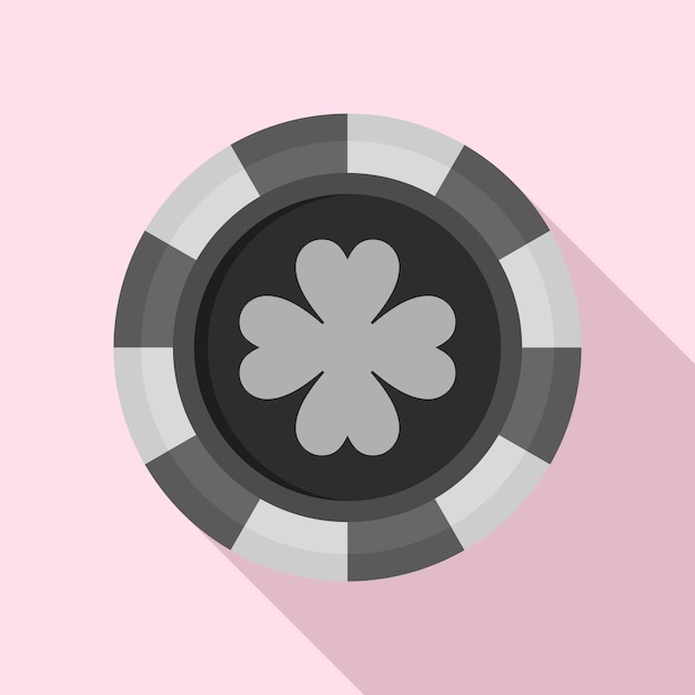 Icono de trébol de fichas de casino Ilustración plana del ícono vectorial de trévol de chips de casino para el diseño web