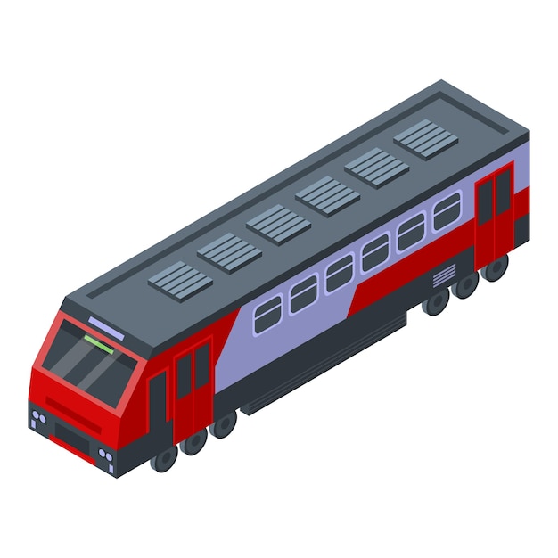 Icono de tren eléctrico moderno Isométrico del icono de vector de tren eléctrico moderno para diseño web aislado sobre fondo blanco
