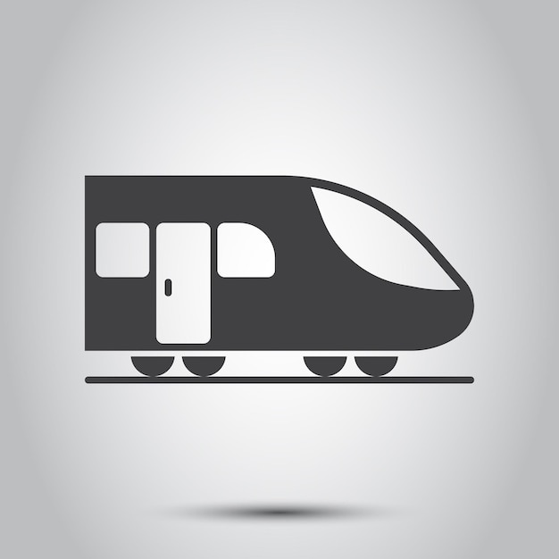 Icono de tren de metro en estilo plano Ilustración vectorial de metro en un fondo aislado Concepto de negocio de señales de transporte