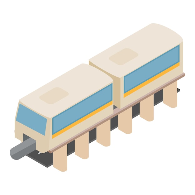 Icono de tren monorraíl Ilustración isométrica del icono de vector de tren monorraíl para web