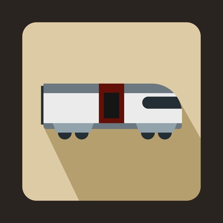 Vector icono de tren de montaña suizo en estilo plano sobre un fondo beige