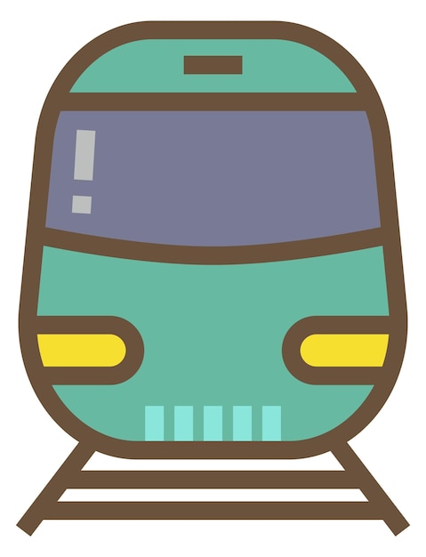 Icono de tren símbolo de línea de color de transporte ferroviario