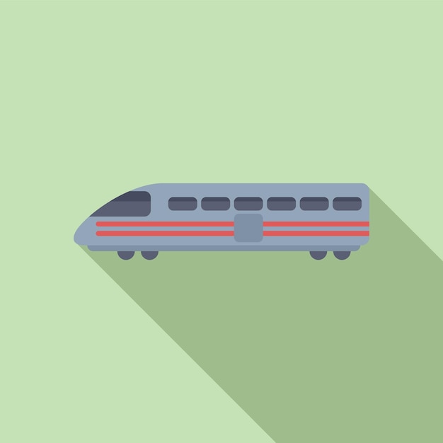 Vector icono de tren de vagón largo vector plano velocidad de movimiento rápido