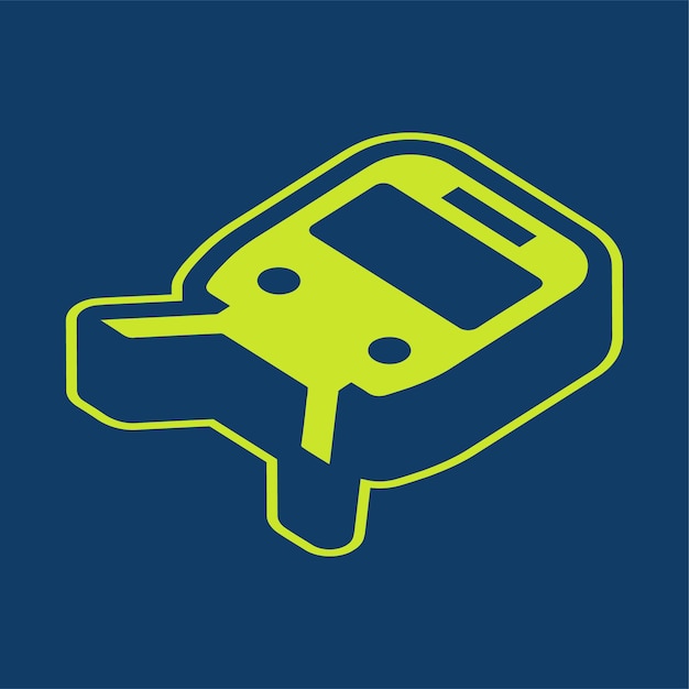 Icono de tren vectorial retroisométrico verde con fondo editable