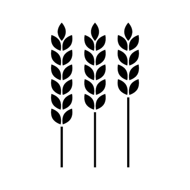 El icono de las tres orejas de trigo Símbolo de la agricultura Producto orgánico Ilustración vectorial EPS 10