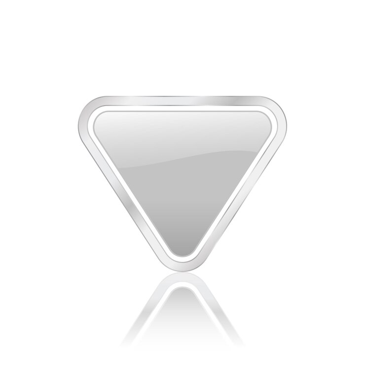 Vector icono triangular plata