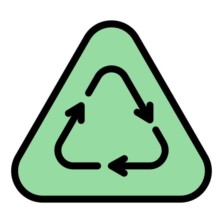Vector el icono del triángulo ecológico contorno del icono vectorial del triangle ecológico color plano aislado